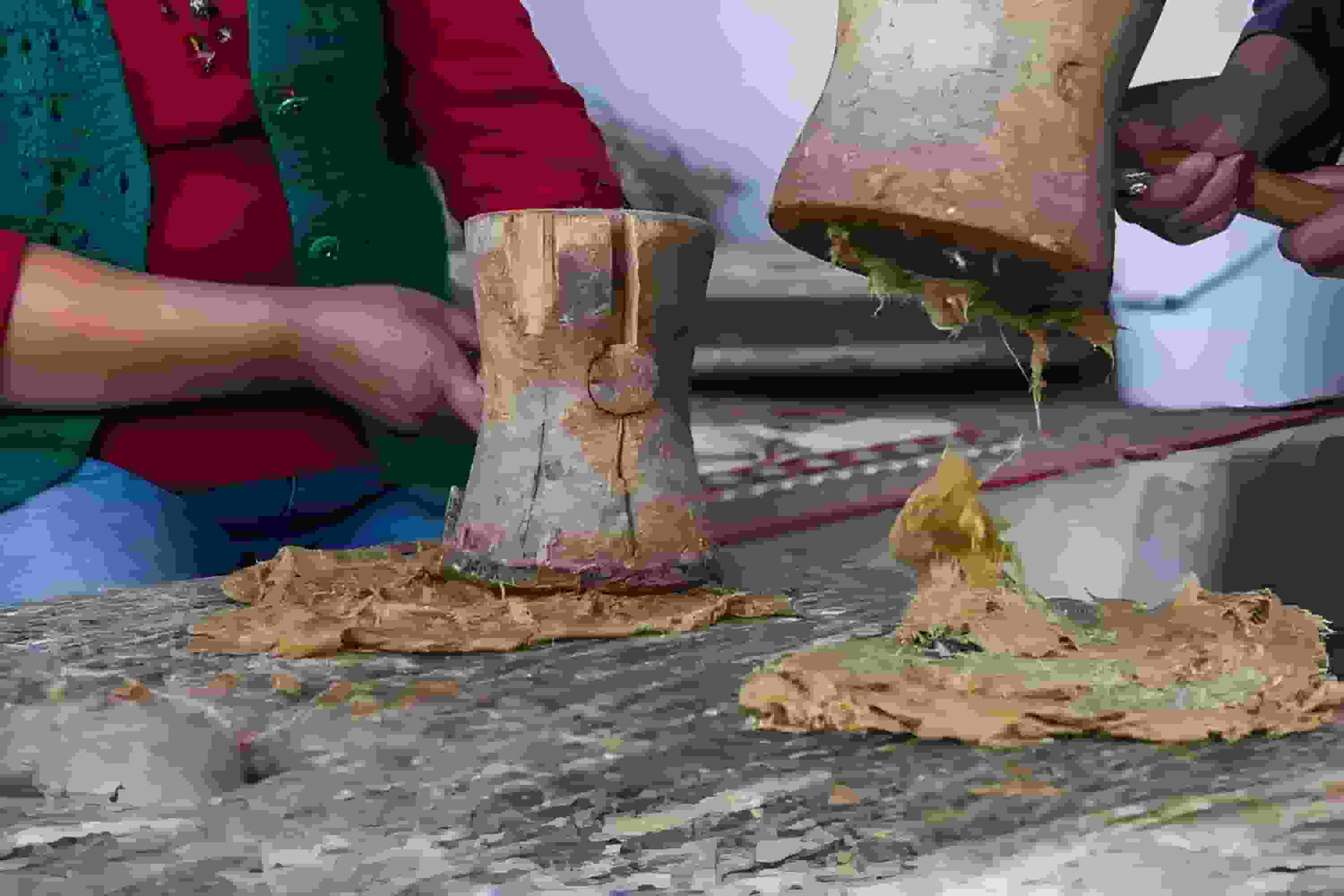 桑皮纸_捶捣_13